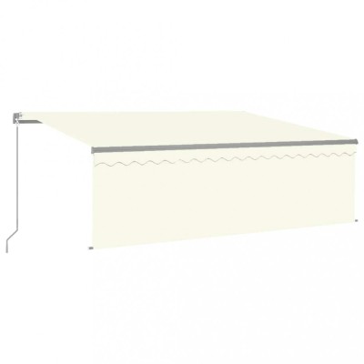 Copertina retractabila manual cu stor &amp;amp; LED, crem, 4x3 m foto