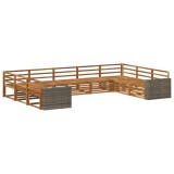 vidaXL Set de canapele de exterior 9 pcs natural Lemn Solid de Acacia 3383847