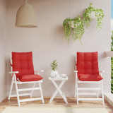 Perne scaun cu spatar mic, 2 buc., rosu, textil oxford GartenMobel Dekor, vidaXL