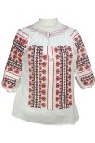 Bluza dama tip ie R21, marime 3XL, alb/rosu