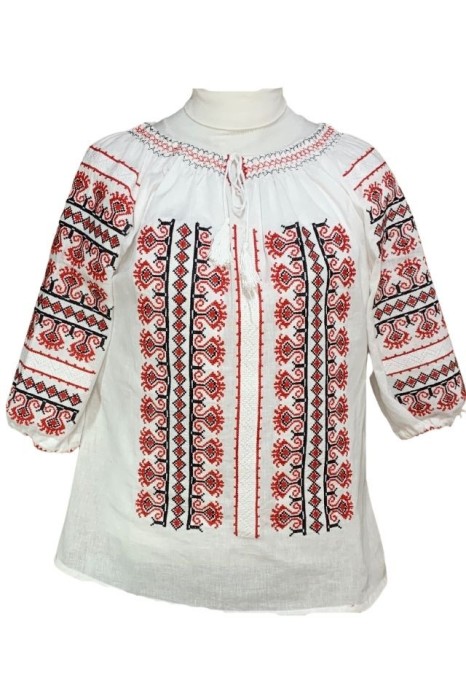 Bluza dama tip ie R21, marime L, alb/rosu