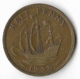 Moneda half penny 1938 - Marea Britanie, Europa