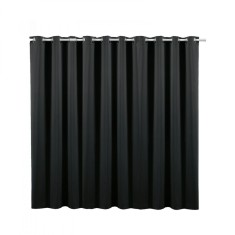 Draperie opaca cu inele Jemidi, 300 x 245 cm, Negru, Poliester, 55275.01.02