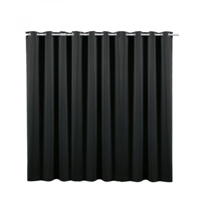 Draperie opaca cu inele Jemidi, 300 x 245 cm, Negru, Poliester, 55275.01.02 foto