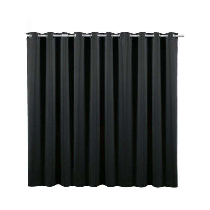 Draperie opaca cu inele Jemidi, 300 x 245 cm, Negru, Poliester, 55275.01.02