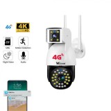 Cumpara ieftin Camera Supraveghere 8 Mp 4G, Dual Camera 4K HD, Rotire din Aplicatie, 20 Leduri IR, 12 Leduri Albe, Rezistenta la Apa IP66