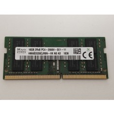 Memorie ram Laptop SK Hynix 16GB, DDR4, 2Rx8, PC4-2666V, 2666Mhz, HMA82GS6CJR8N-VK, PC4-21300, CL19, Non-ECC, sodimm, 260 pini