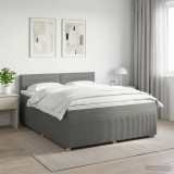 Cumpara ieftin Pat boxspring cu saltea Gri inchis 180 x 200 cm Tesatura