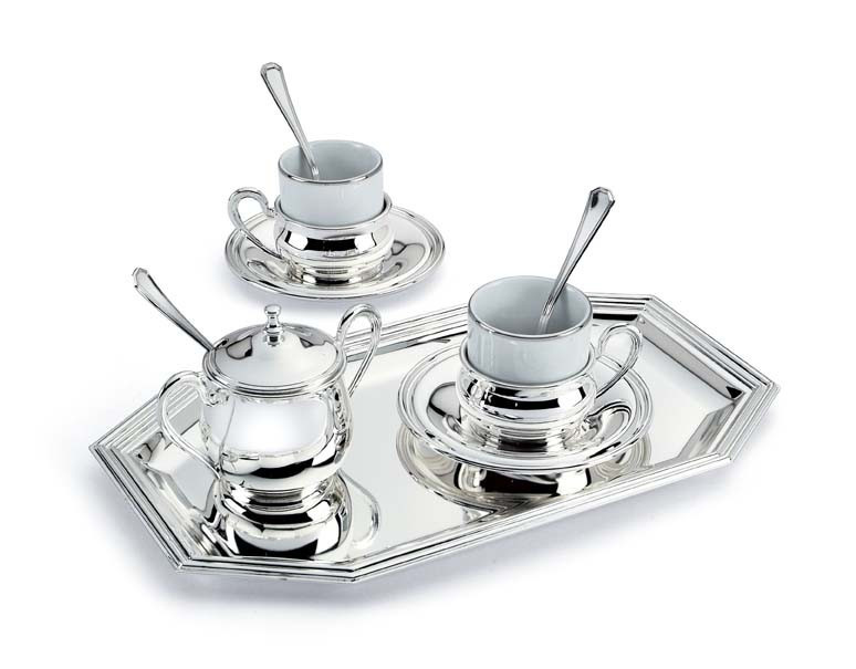 Set pentru cafea din argint EXTRA &#8211; LUSSO Chinelli COD: 594 |  Okazii.ro