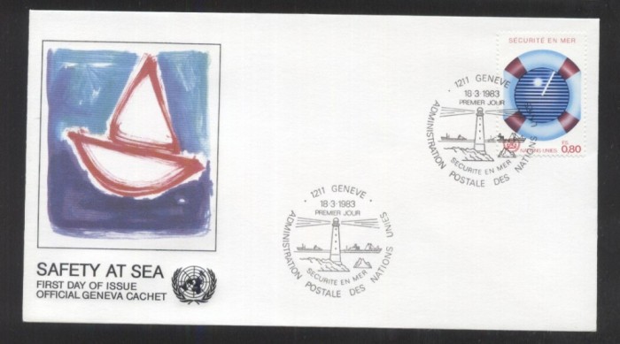 UN Geneva 1983 Safety at sea Mi.113 FDC UN.177