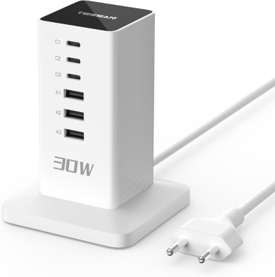 Prelungitor tip Turn Tessan TS-CS04, 6 prize, 4 USB, 2 USB-C, 30 W, cablu 2m foto