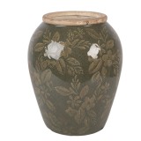 Vaza flori ceramica verde maro &Oslash; 16x20 cm