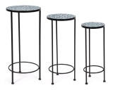 Cumpara ieftin Set 3 suporturi flori otel ceramica Samos &Oslash;30x68h; &oslash;25x57h; &oslash;20x51h