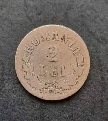 2 Lei &amp;quot;Carol I&amp;quot; 1875, Romania - A 5862 foto