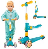 Trotineta pliabila cu 3 roti 3 in 1, albastru, MalPlay 112335