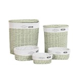 Cumpara ieftin Set de Coșuri DKD Home Decor Verde răchită 51 x 37 x 56 cm 5 Piese