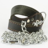 Lesa lant 4 mm/1,20 m &amp; maner piele negru