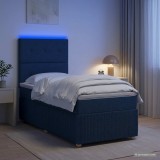Cumpara ieftin Pat cu arcuri LED si saltea albastru 80 x 200 cm Tesatura