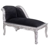 Sofa Lemn Masiv Argintiu Tapiterie Catifea Neagra Mobila Living Manuala