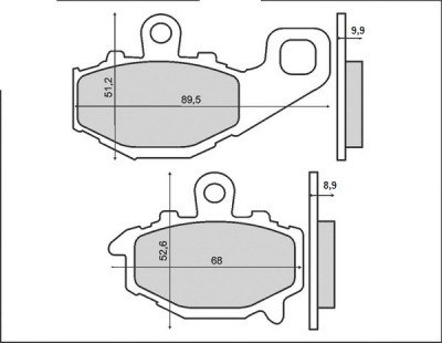 Set placute frana FT3089 - Kawasaki ZRX 400 - ZX 6R Ninja - ZZR 600 - ER 6F 650 - Z700 - ZX9 900 R Ninja - ZX 10R 1000 R Ninja foto