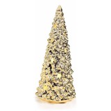Brad Craciun ceramica aurie cu led 14.5x33 cm