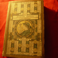 Almanah Hachette 1928 cu coperta Art Nouveau , 612 pag ,lb. franceza