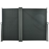 Outsunny Perdea Laterală Retractabilă cu M&acirc;ner, Paravan din Metal și Poliester 180 g/m&sup2;, Anti-UV, pentru Intimitate Exterior, pentru Balcon Grădină, 6