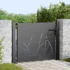 VidaXL Poartă de grădină Negru 105 x 100 cm Oțel vopsit &icirc;n pulbere