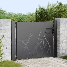 vidaXL Poartă de grădină Negru 105 x 100 cm Oțel vopsit &icirc;n pulbere