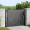 vidaXL Poartă de grădină Negru 105 x 100 cm Oțel vopsit &icirc;n pulbere