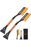 Răzătoare de gheață 2 &icirc;n 1, 68.6 cm, detașabilă pentru parbrizul mașinii și perie de zăpadă cu m&acirc;nă ergonomică din spumă