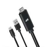 Cablu adaptor USB-C Type-C la HDMI pentru telefon, cu alimentare, suporta 4K