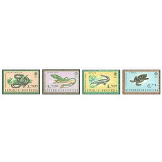 Indonesia 1966 - Fauna, reptile, serie neuzata