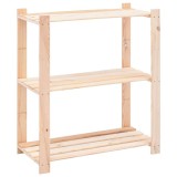 Raft depozitare 3 niveluri, 80x38x90cm, lemn masiv pin, 150kg