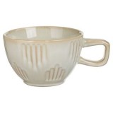 Cana Ceramică Gri-Maro cu Maner Patrat și Linie Gravate, CMCLASS