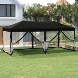 VidaXL Cort pliabil pentru petreceri cu pereți laterali, negru, 3x6 m