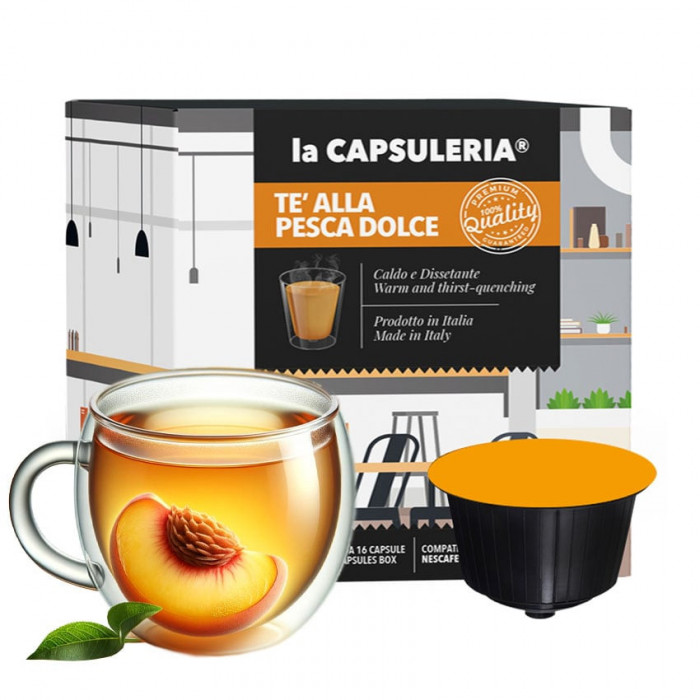 Ceai de Piersici, 96 capsule compatibile Dolce Gusto, La Capsuleria
