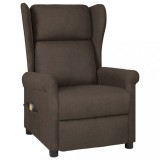 VidaXL Fotoliu de masaj, maro &icirc;nchis, material textil