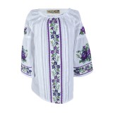 Bluza tip ie dama R24, alb/mov , marimea M