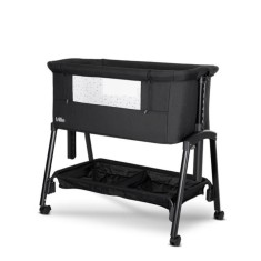 Patut Co Sleeper, Lorelli Millie, inaltime reglabila 7 pozitii, sistem antireflux, plasa de tantari, saltea inclusa, Black