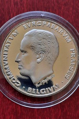 Moneda comemorativa de argint - 5 ECU &amp;quot;Badouin I&amp;quot;, Belgia 1993 - G 4206 foto
