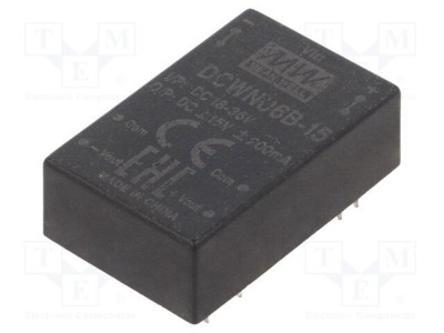 Convertor DC/DC MEAN WELL 6W 18-36VDC la 15VDC și -15VDC foto