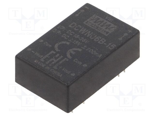 Convertor DC/DC MEAN WELL 6W 18-36VDC la 15VDC și -15VDC