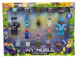 Set 18 figurine My World compatibile cu blocuri constructie, stil Minecraft Blockheroes Blockheroes