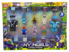 Set 18 figurine My World compatibile cu blocuri constructie, stil Minecraft Blockheroes Blockheroes