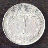 Moneda Iran - 1 Rial 1944 - Argint
