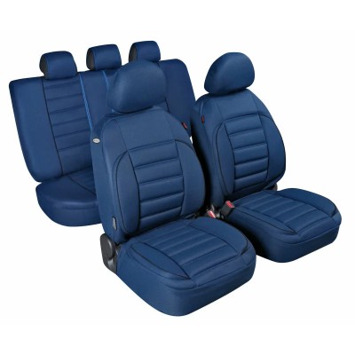 Huse scaun De-Luxe Sport Edition jacquard high-quality 9buc - Albastru Garage AutoRide foto