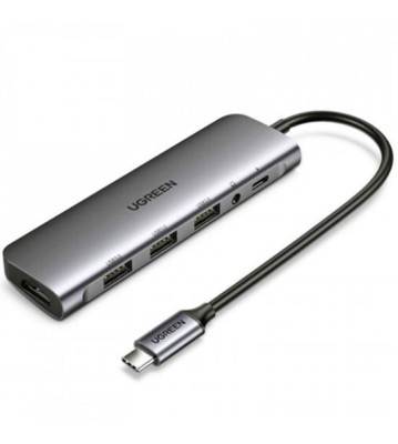 UGREEN USB-C 6 in 1 Hub (HDMI + 3 * USB 3.0 + 3.5mm AUX + USB-C PD Port foto