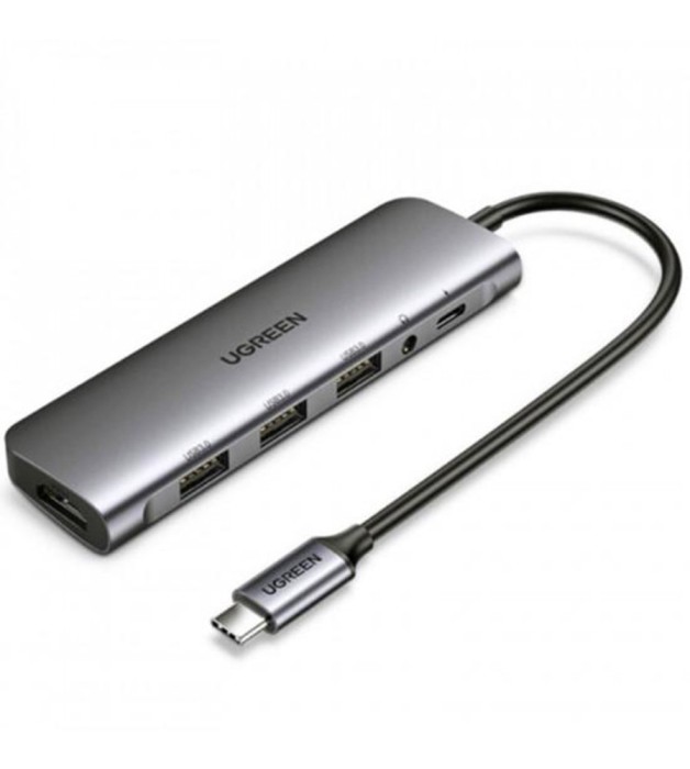 UGREEN USB-C 6 in 1 Hub (HDMI + 3 * USB 3.0 + 3.5mm AUX + USB-C PD Port