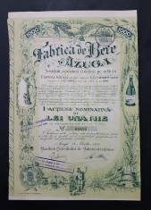 Actiune 1923 Fabrica de bere Azuga , titlu , actiuni